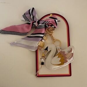 Swan Keychain with bow Scarf